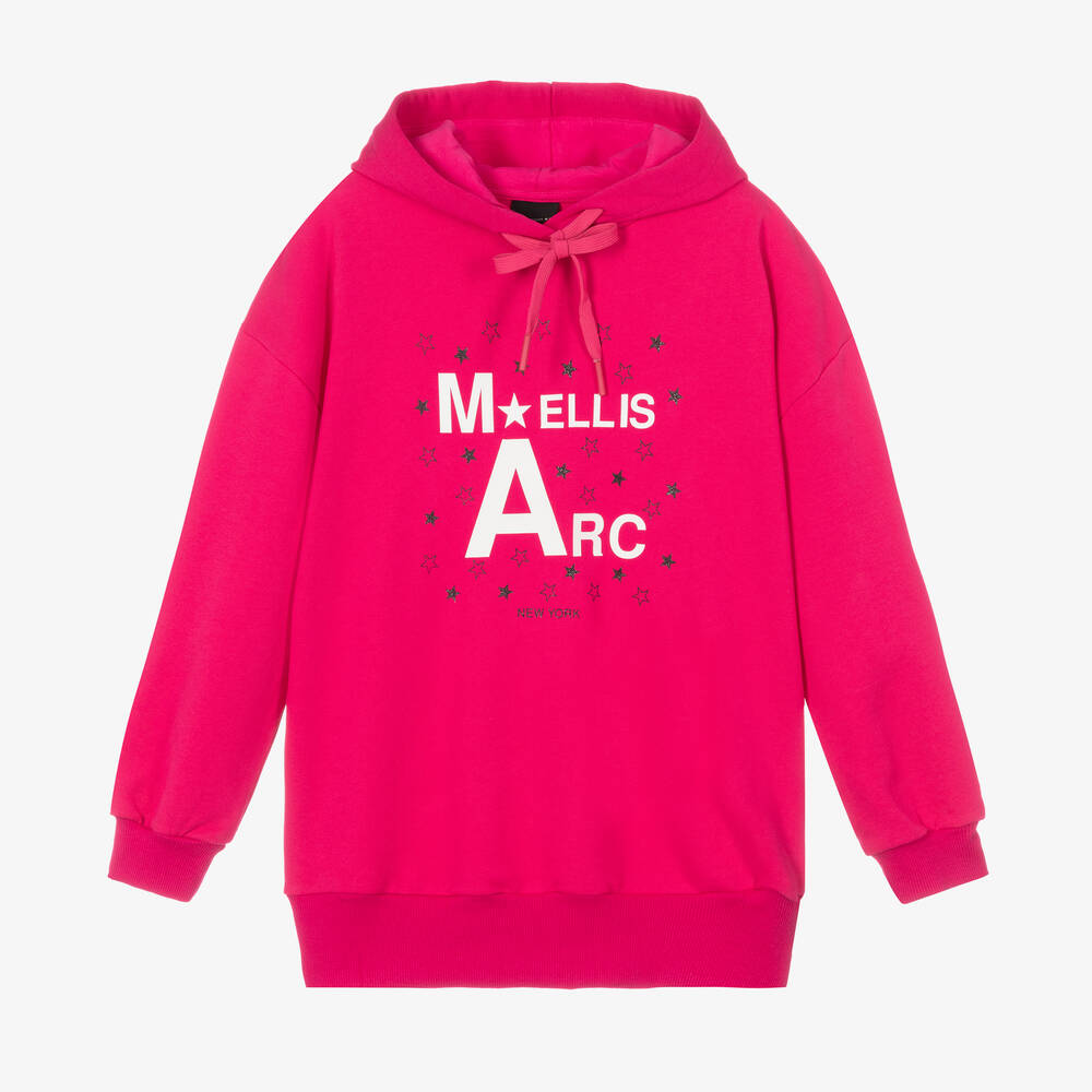 Marc Ellis-Girls Pink Cotton Logo Hoodie | Childrensalon Outlet