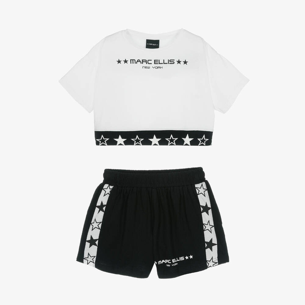 Marc Ellis - Stern-Top & Shorts Set weiß/schwarz | Childrensalon