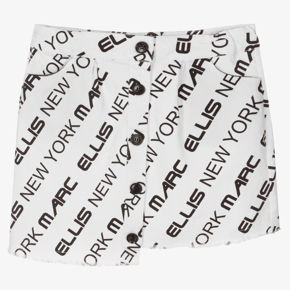Marc Ellis-Girls White Cotton Twill Skirt | Childrensalon Outlet