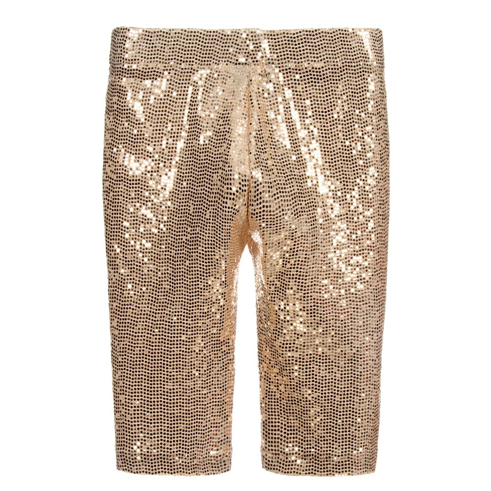 Marc Ellis-Gold Sequin Cropped Leggings | Childrensalon Outlet