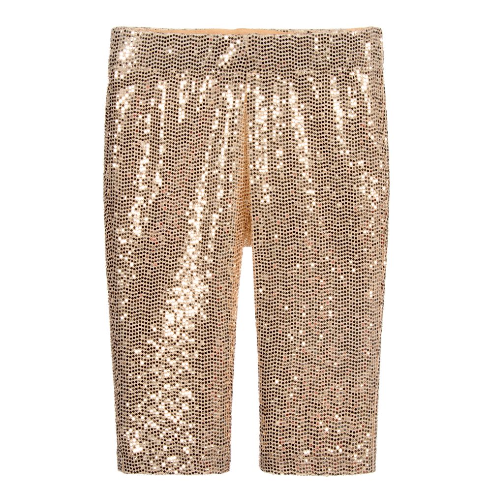 Marc Ellis - Gold Sequin Cropped Leggings | Childrensalon