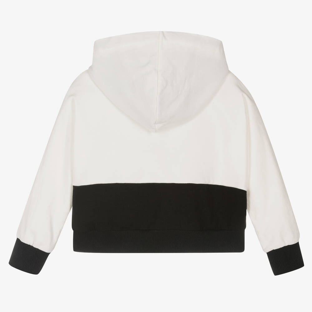 Marc Ellis-Ivory & Black Cotton Logo Hoodie | Childrensalon Outlet