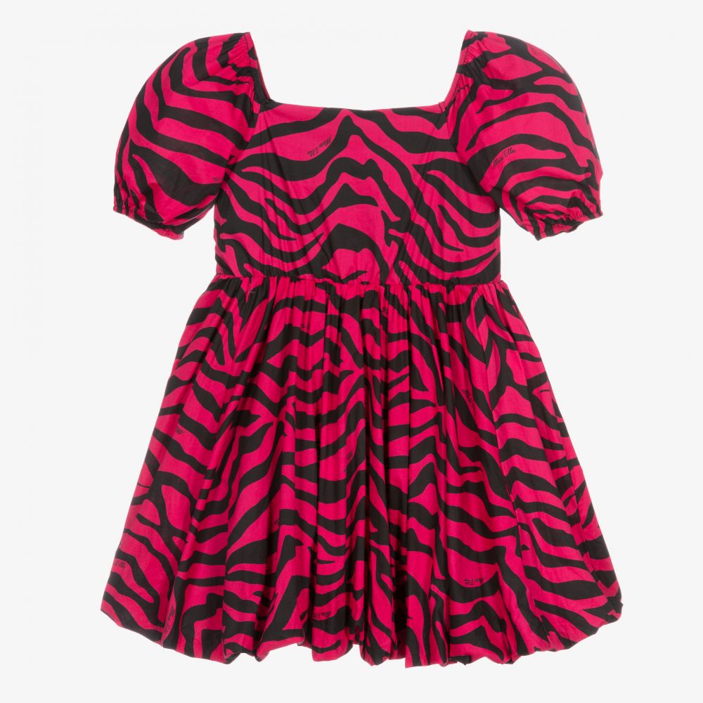 Marc Ellis-Розовое хлопковое платье с принтом под зебру | Childrensalon Outlet