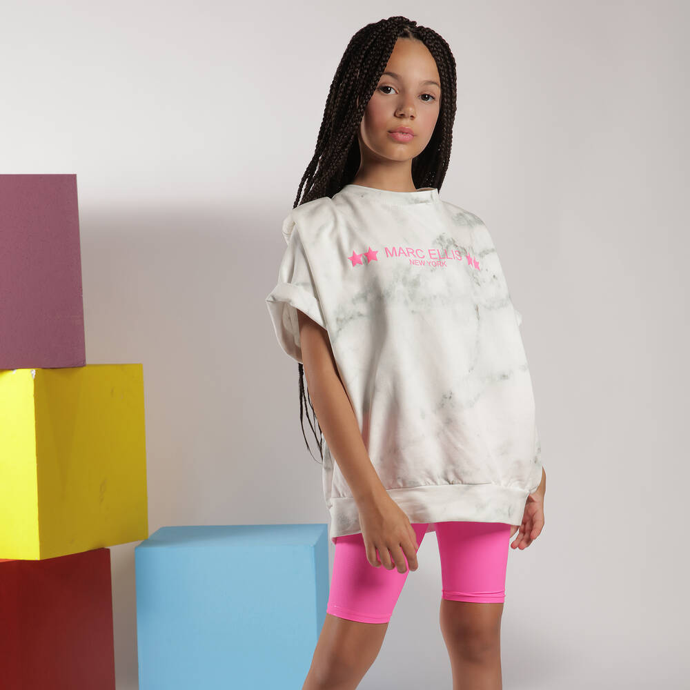 Marc Ellis-شورت ليكرا لون زهري لامع للبنات | Childrensalon Outlet