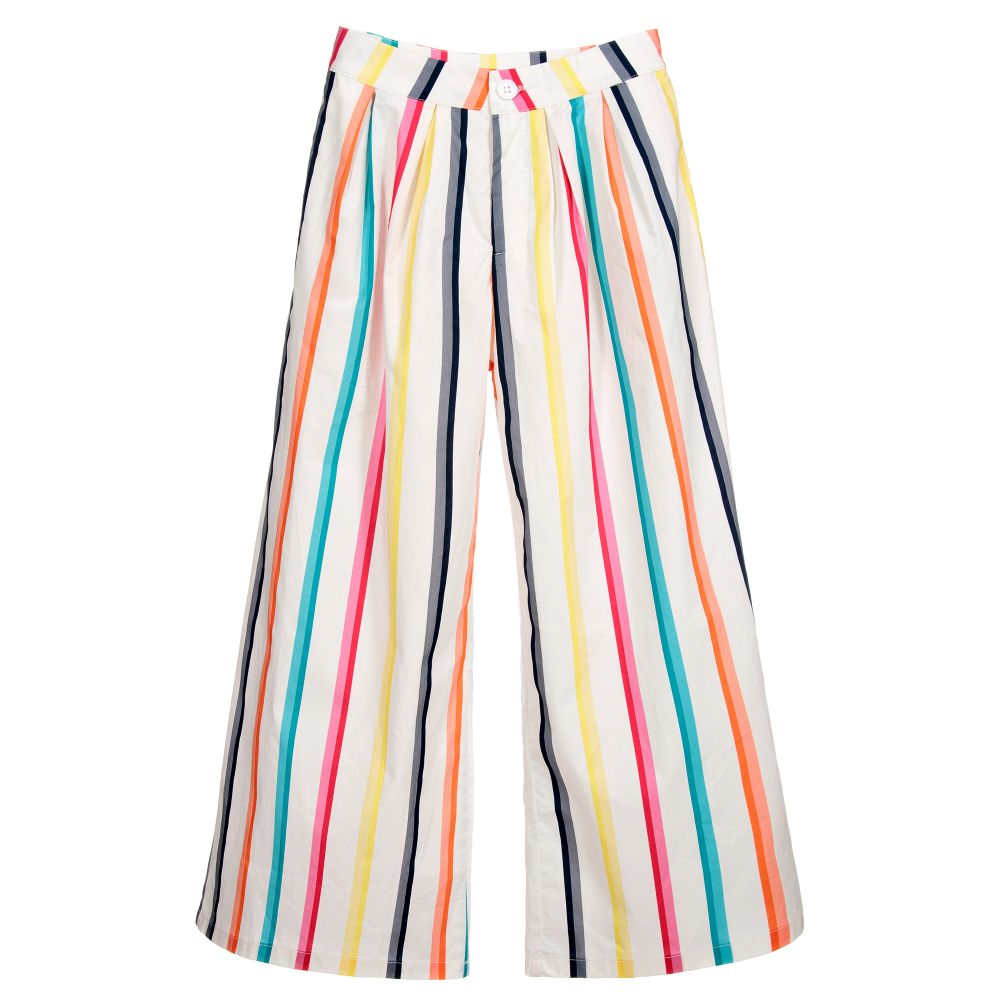 Marc Ellis - White Cotton Striped Trousers | Childrensalon