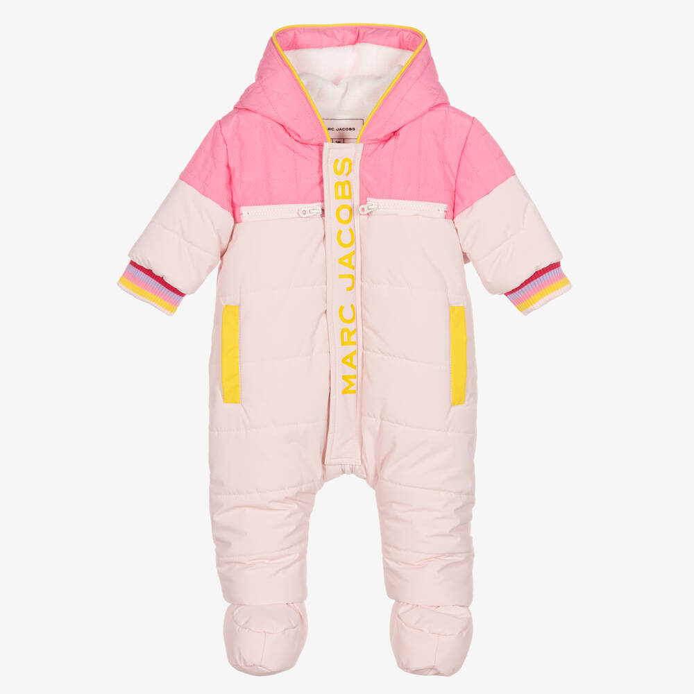 MARC JACOBS - Baby Girls Pink Padded Snowsuit | Childrensalon