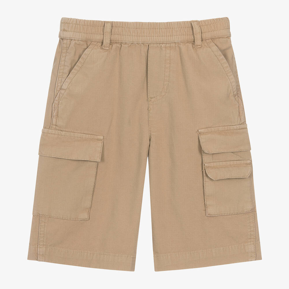 MARC JACOBS-Beige Cotton Twill Cargo Shorts | Childrensalon Outlet