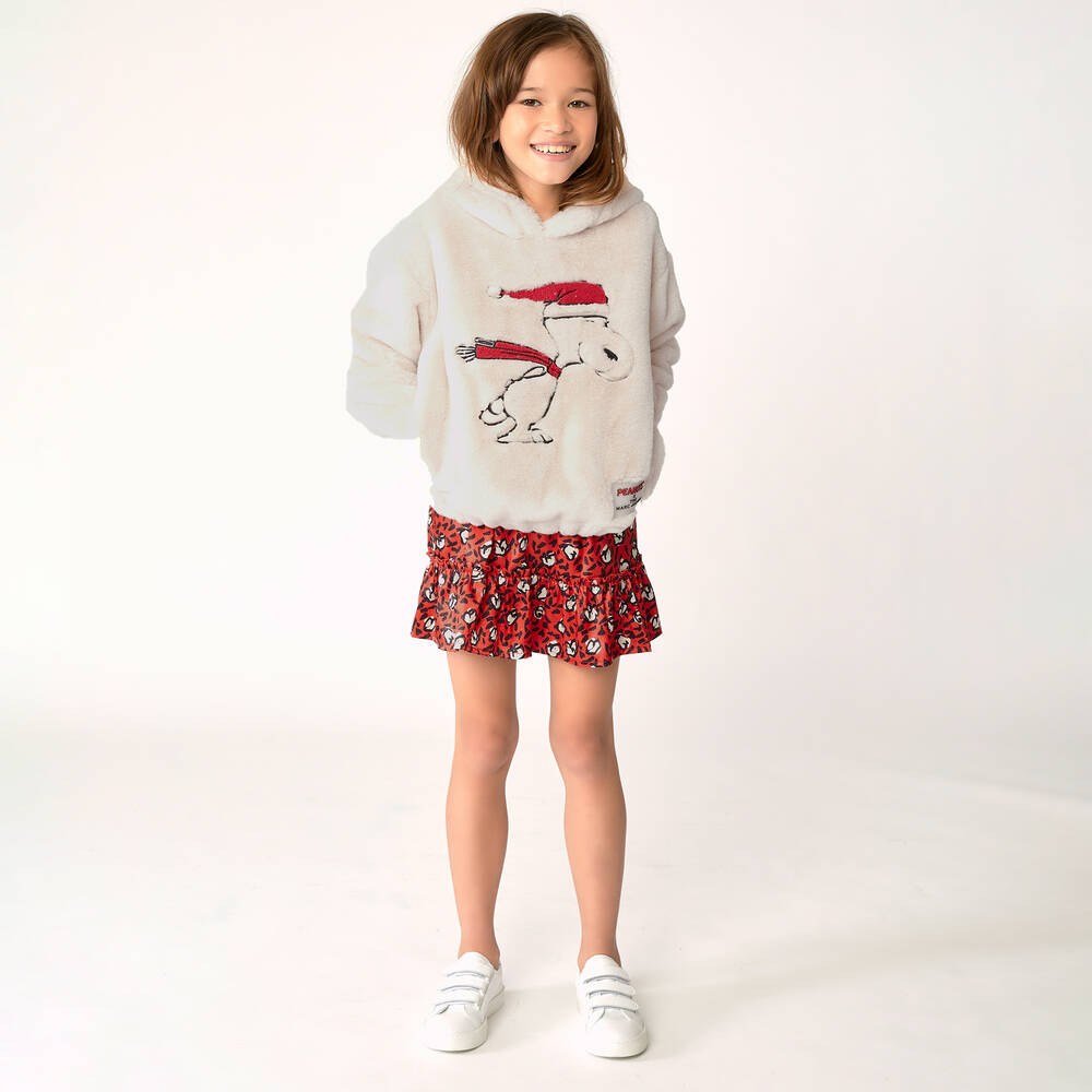 MARC JACOBS-Бежевая худи из искусственного меха со Снупи | Childrensalon Outlet