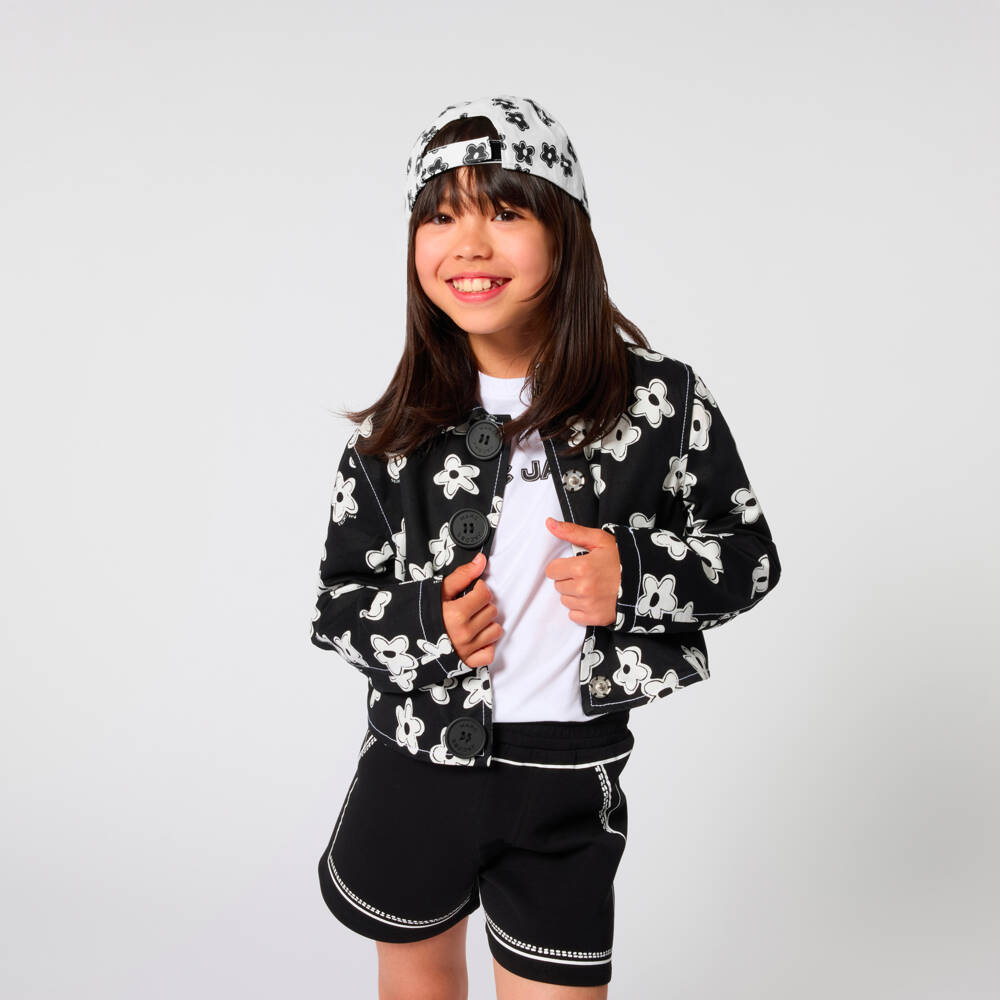 MARC JACOBS-Black Daisy Print Jacket | Childrensalon Outlet