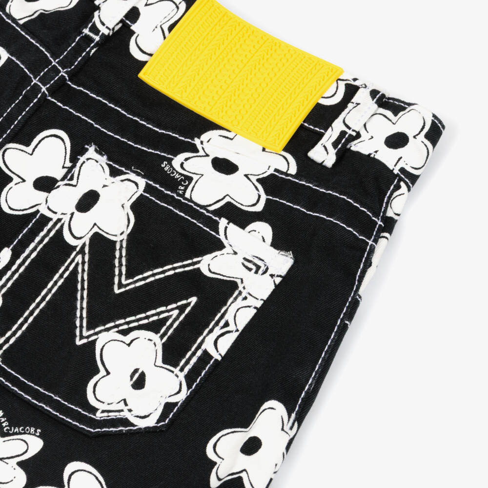 MARC JACOBS-Шорты с черным принтом ромашек для девочек | Childrensalon Outlet