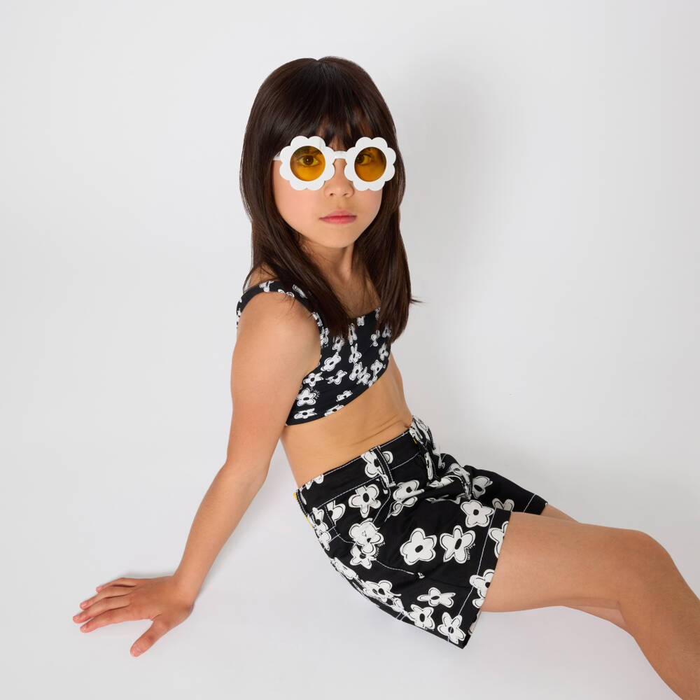 MARC JACOBS-Шорты с черным принтом ромашек для девочек | Childrensalon Outlet