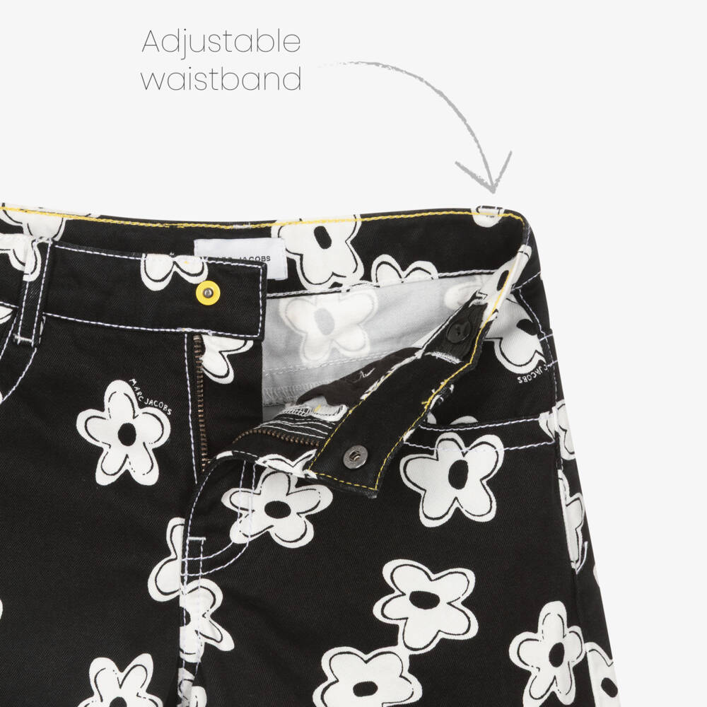 MARC JACOBS-Шорты с черным принтом ромашек для девочек | Childrensalon Outlet
