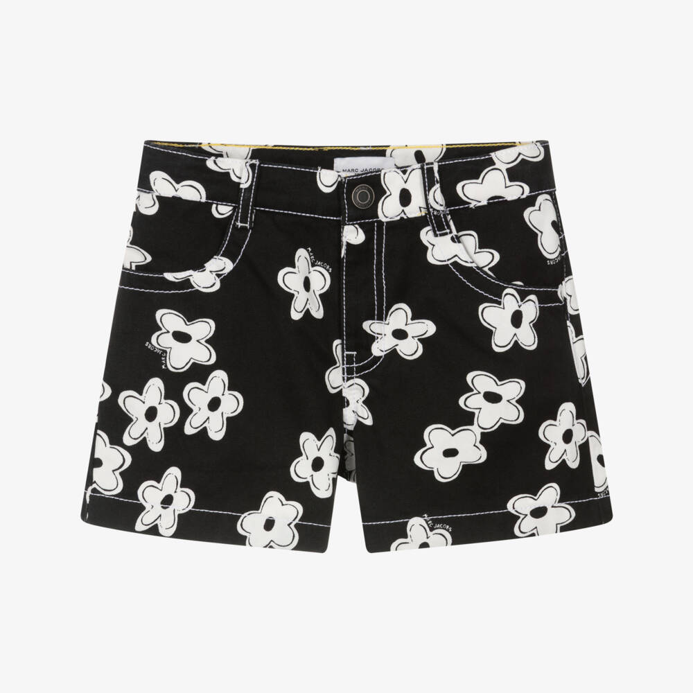 MARC JACOBS-Шорты с черным принтом ромашек для девочек | Childrensalon Outlet