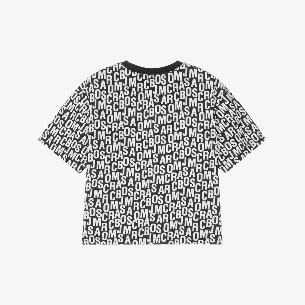 MARC JACOBS-Black Jumbled Logo T-Shirt | Childrensalon Outlet