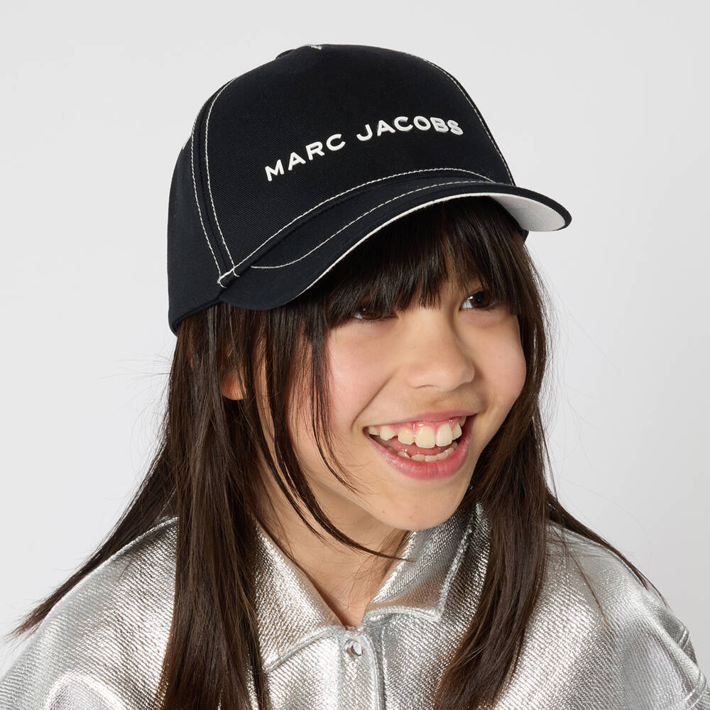 MARC JACOBS-Black Logo Cap | Childrensalon Outlet