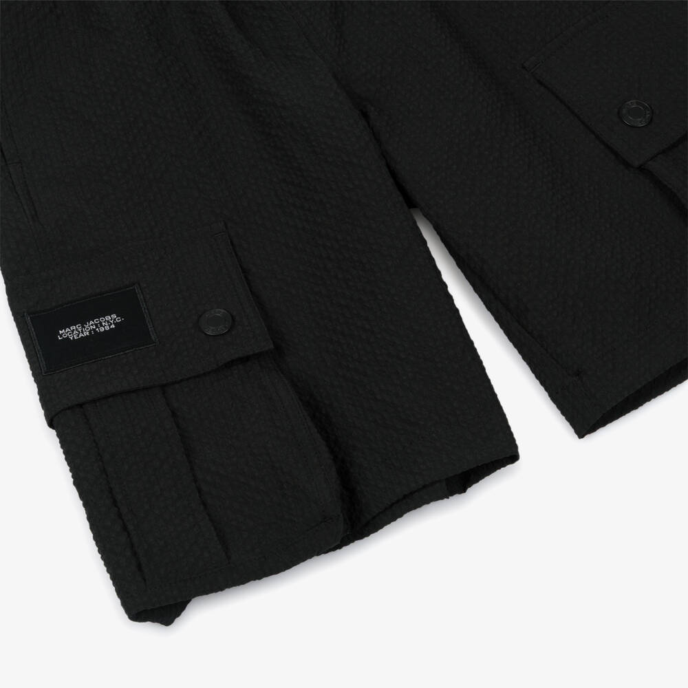 MARC JACOBS-Black Seersucker Short | Childrensalon Outlet