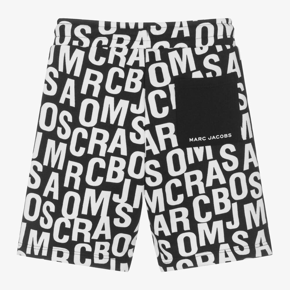 MARC JACOBS-Black & White Cotton Jersey Shorts | Childrensalon Outlet