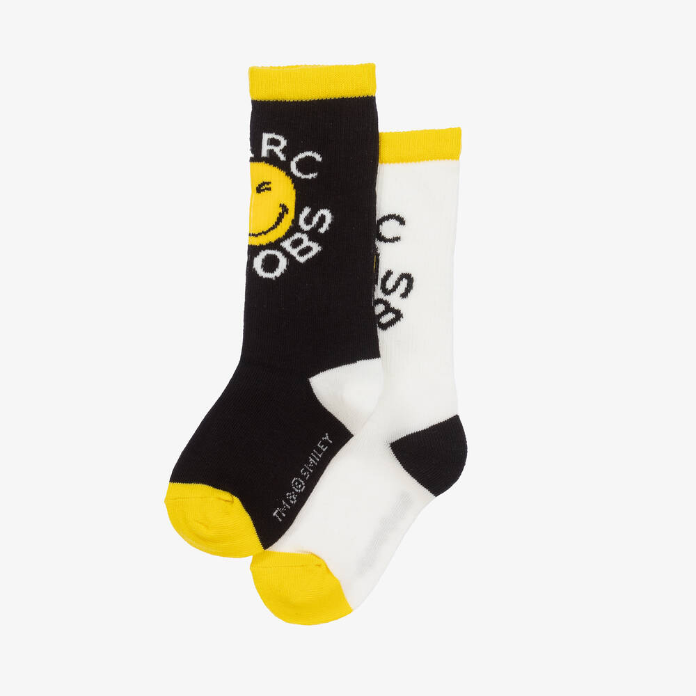 مارك جاكوبس-جوارب مزيج قطن محبوك لون أسود وأصفر | Childrensalon Outlet