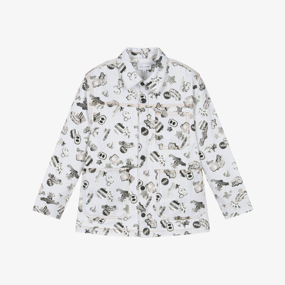 MARC JACOBS-Blue Aop Stripe Shirt | Childrensalon Outlet
