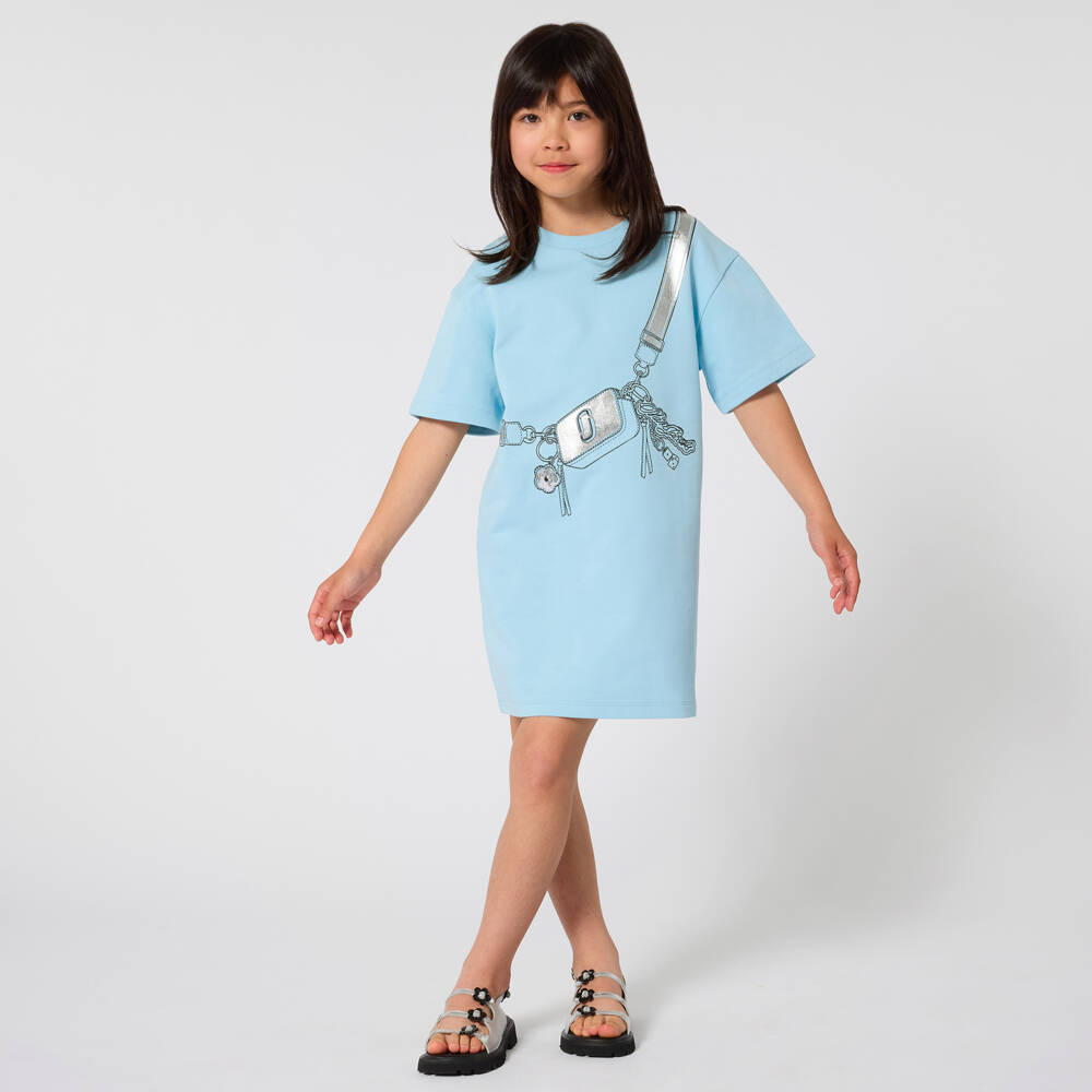 MARC JACOBS-Blue Bag Print Dress | Childrensalon Outlet