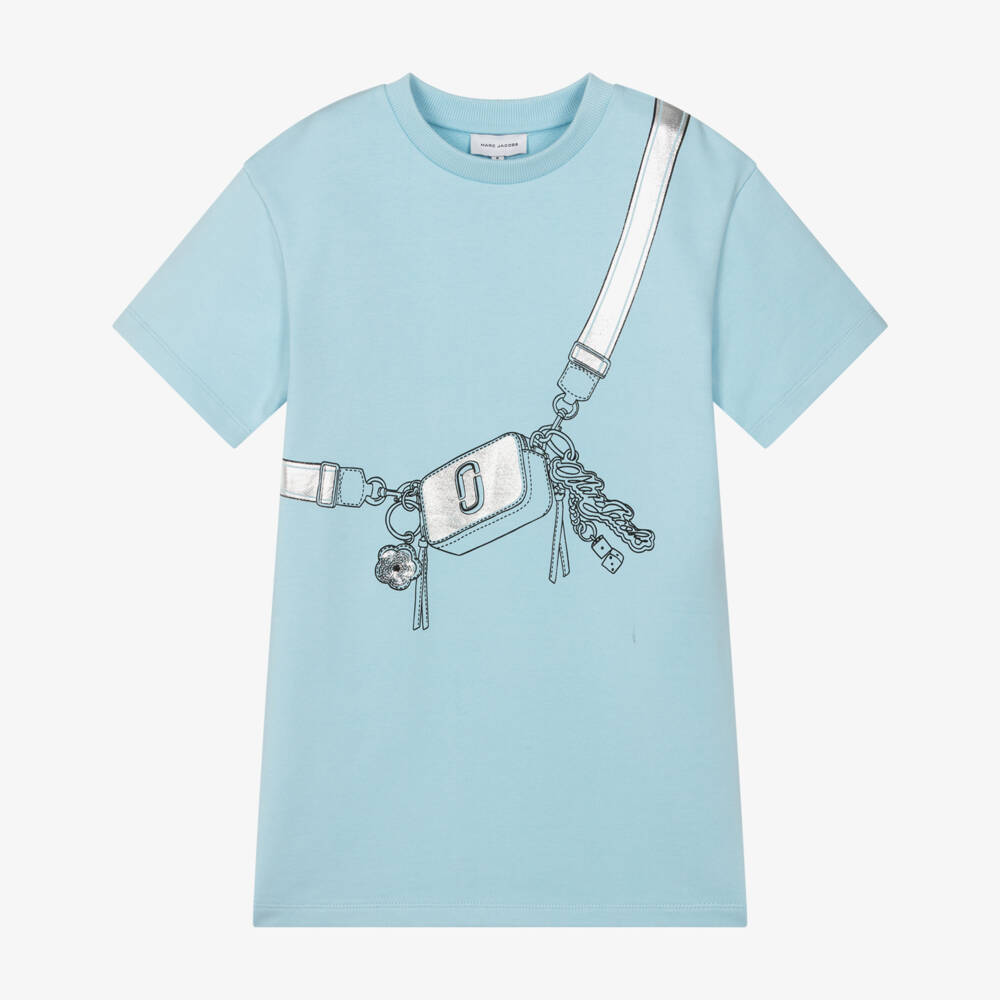 MARC JACOBS-Blue Bag Print Dress | Childrensalon Outlet