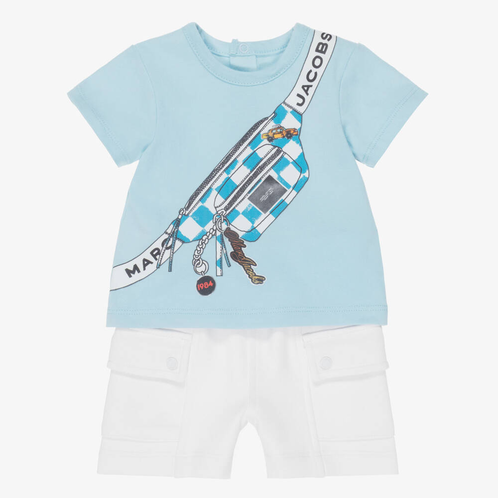 MARC JACOBS-Blue Bag Print Shorts Set | Childrensalon Outlet