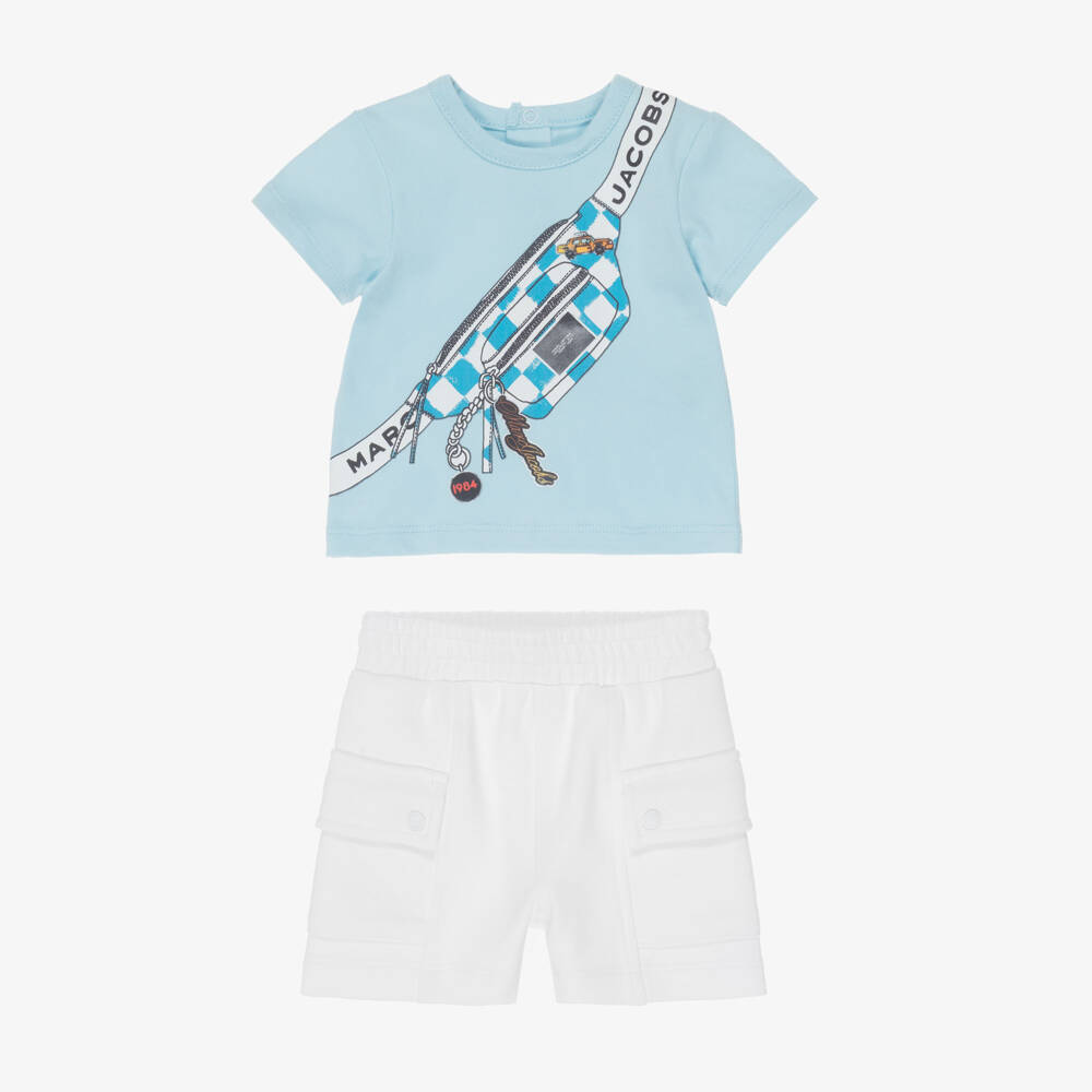MARC JACOBS-Blue Bag Print Shorts Set | Childrensalon Outlet