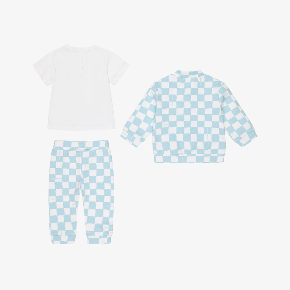 MARC JACOBS-Blue Check Print Tracksuit Set | Childrensalon Outlet
