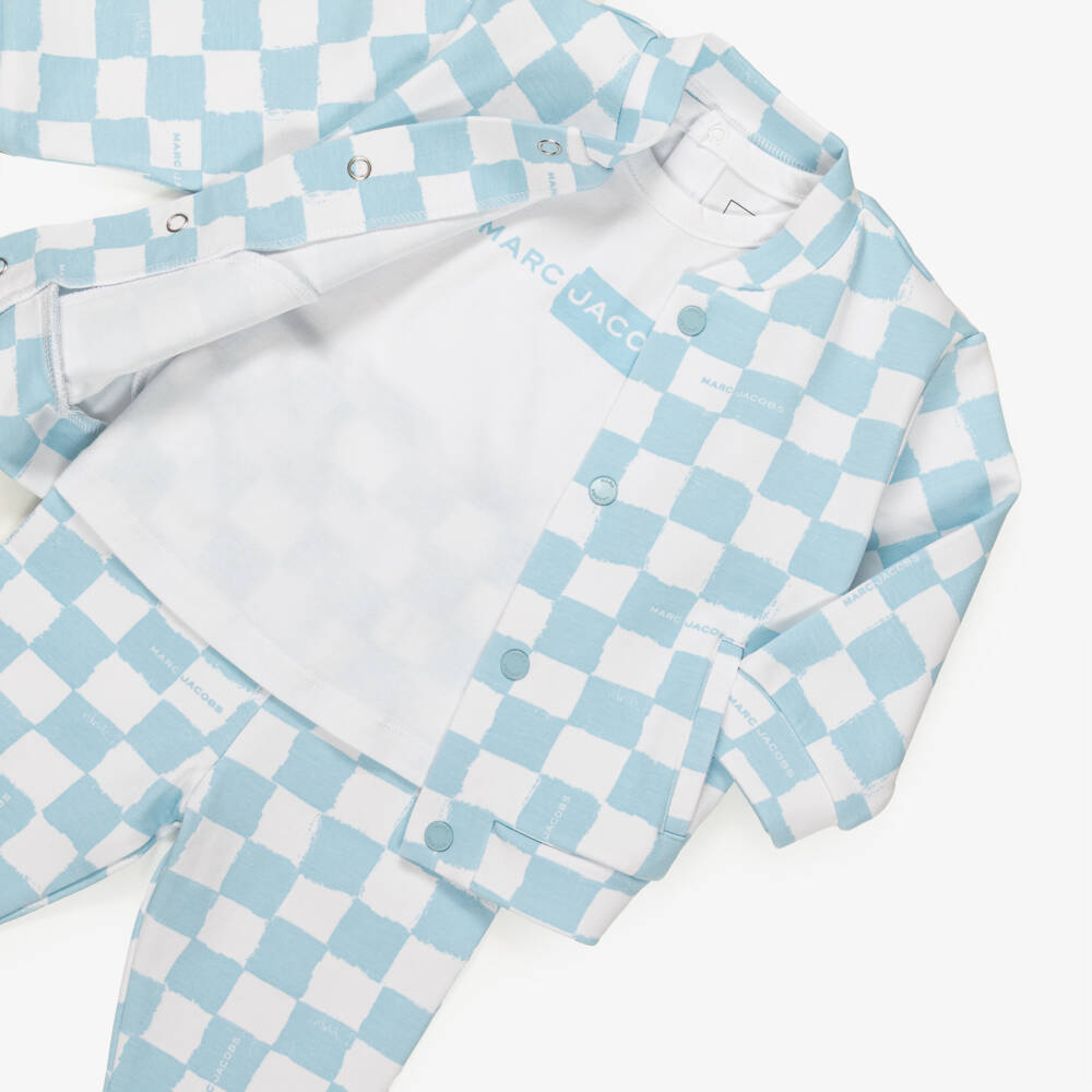 MARC JACOBS-Blue Check Print Tracksuit Set | Childrensalon Outlet