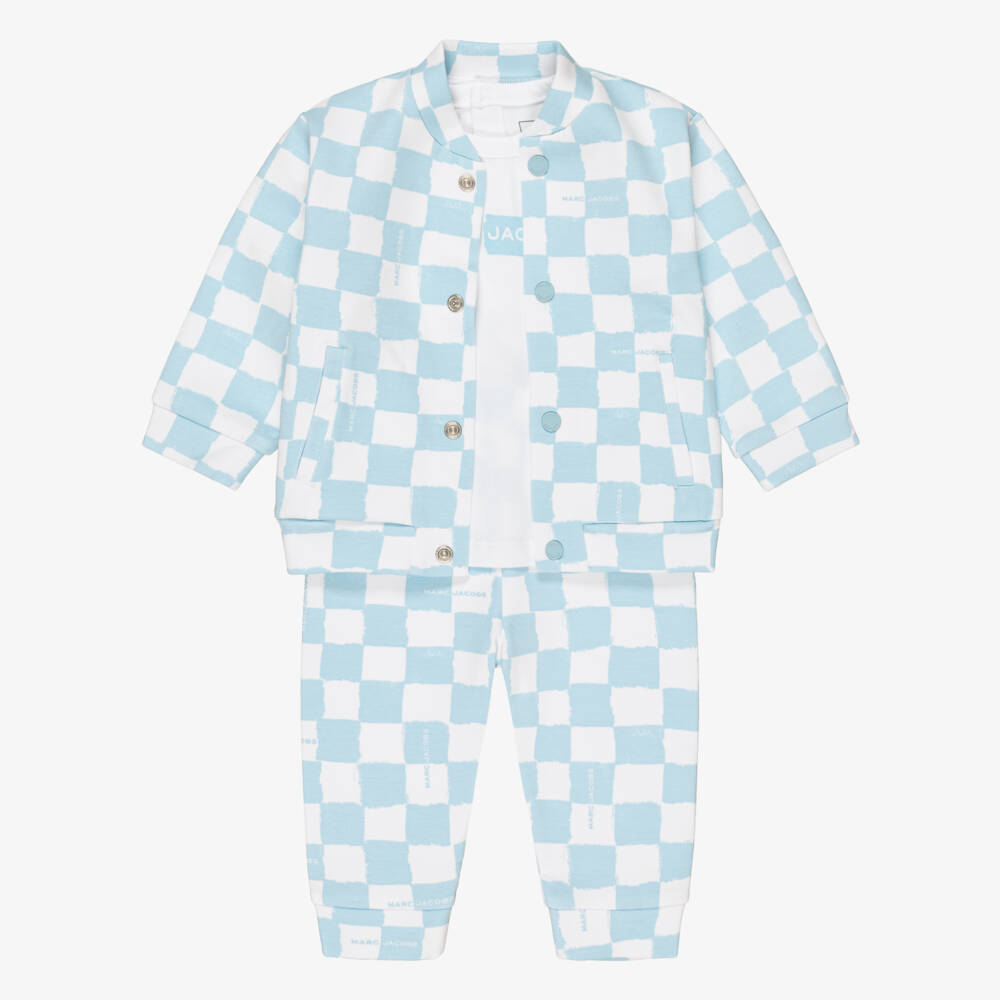 MARC JACOBS-Blue Check Print Tracksuit Set | Childrensalon Outlet