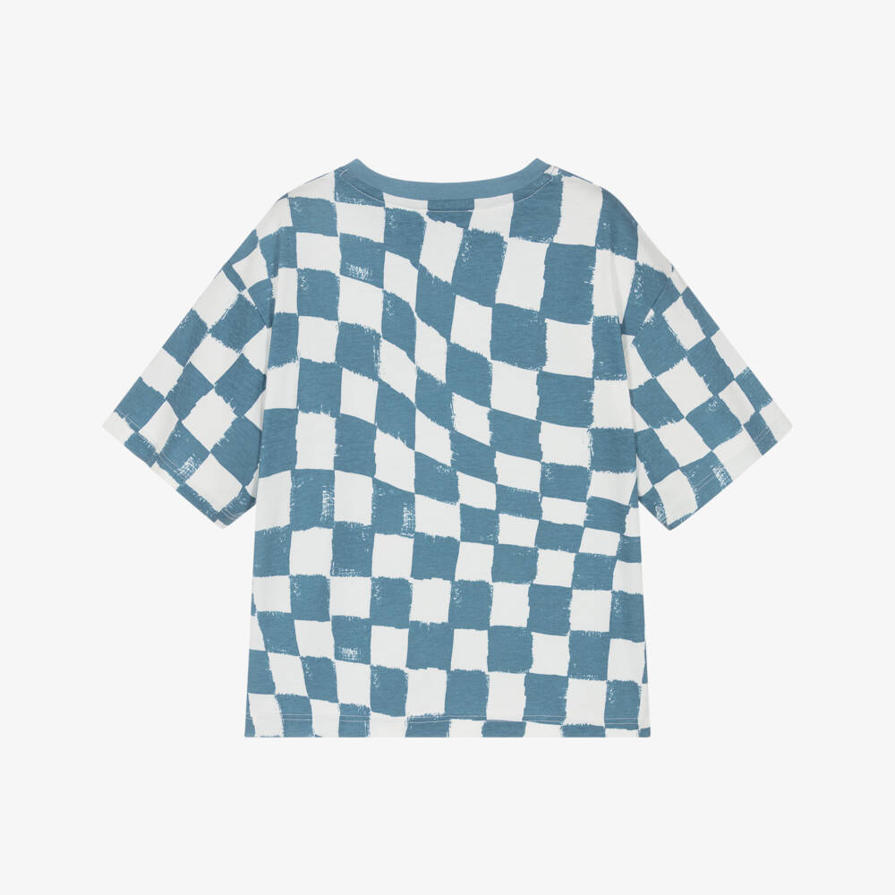 MARC JACOBS-Blue Checkerboard Ss Tshirt | Childrensalon Outlet