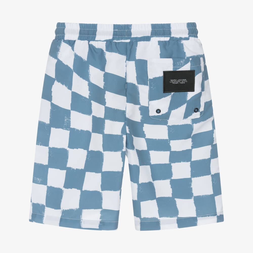 MARC JACOBS-Blue Checkerboard Swimshorts | Childrensalon Outlet