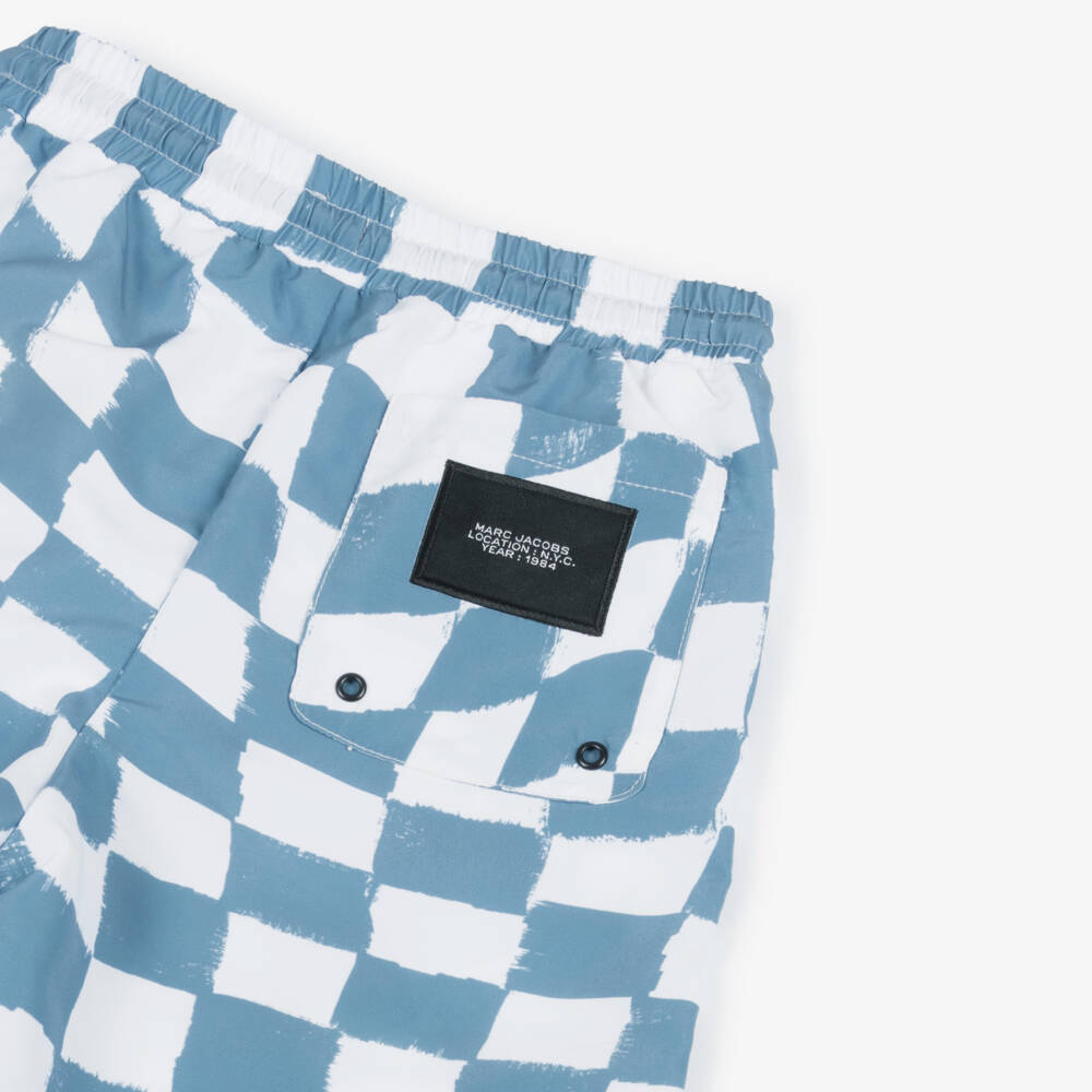 MARC JACOBS-Blue Checkerboard Swimshorts | Childrensalon Outlet