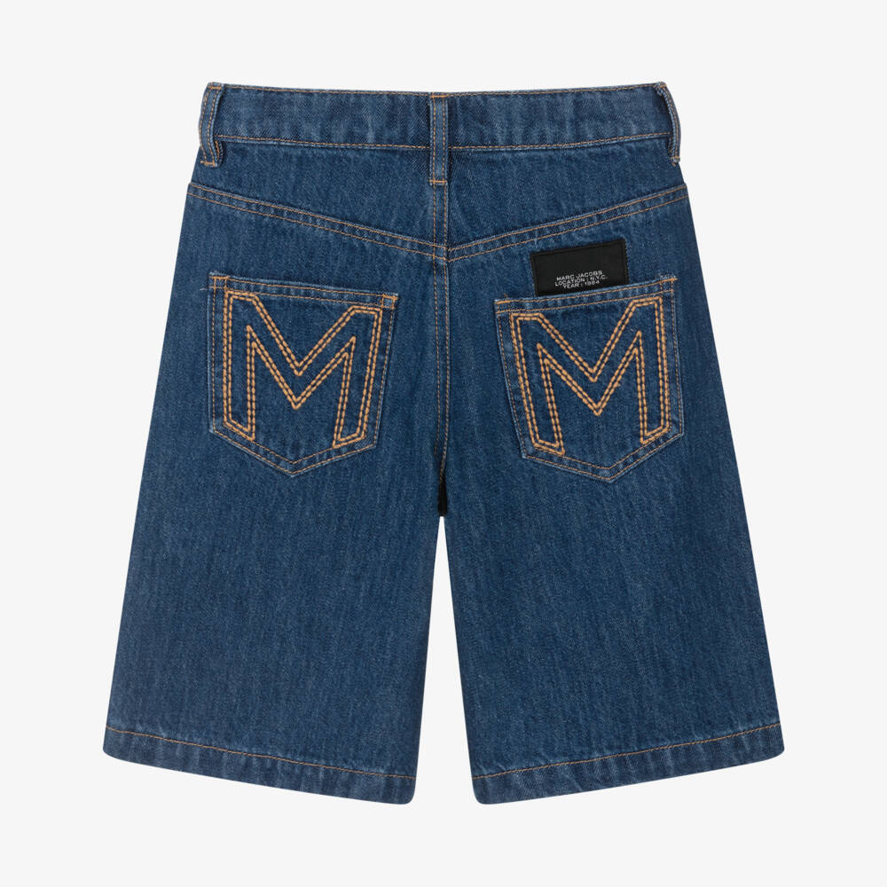MARC JACOBS-Шорты с вышивкой ромашек синие | Childrensalon Outlet
