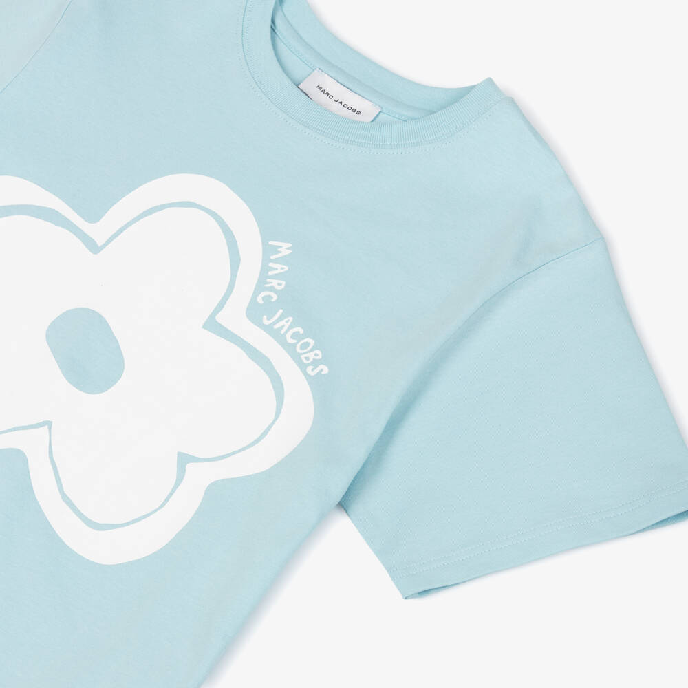 MARC JACOBS-Blue Daisy Print T-shirt | Childrensalon Outlet