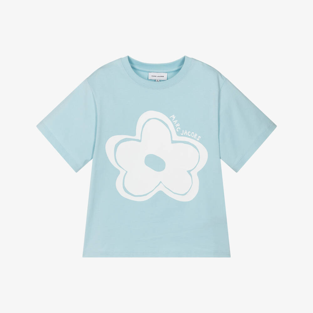 MARC JACOBS-Blue Daisy Print T-shirt | Childrensalon Outlet