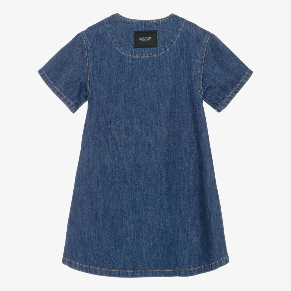 MARC JACOBS-Blue Denim Daisy Embroidered Dress | Childrensalon Outlet