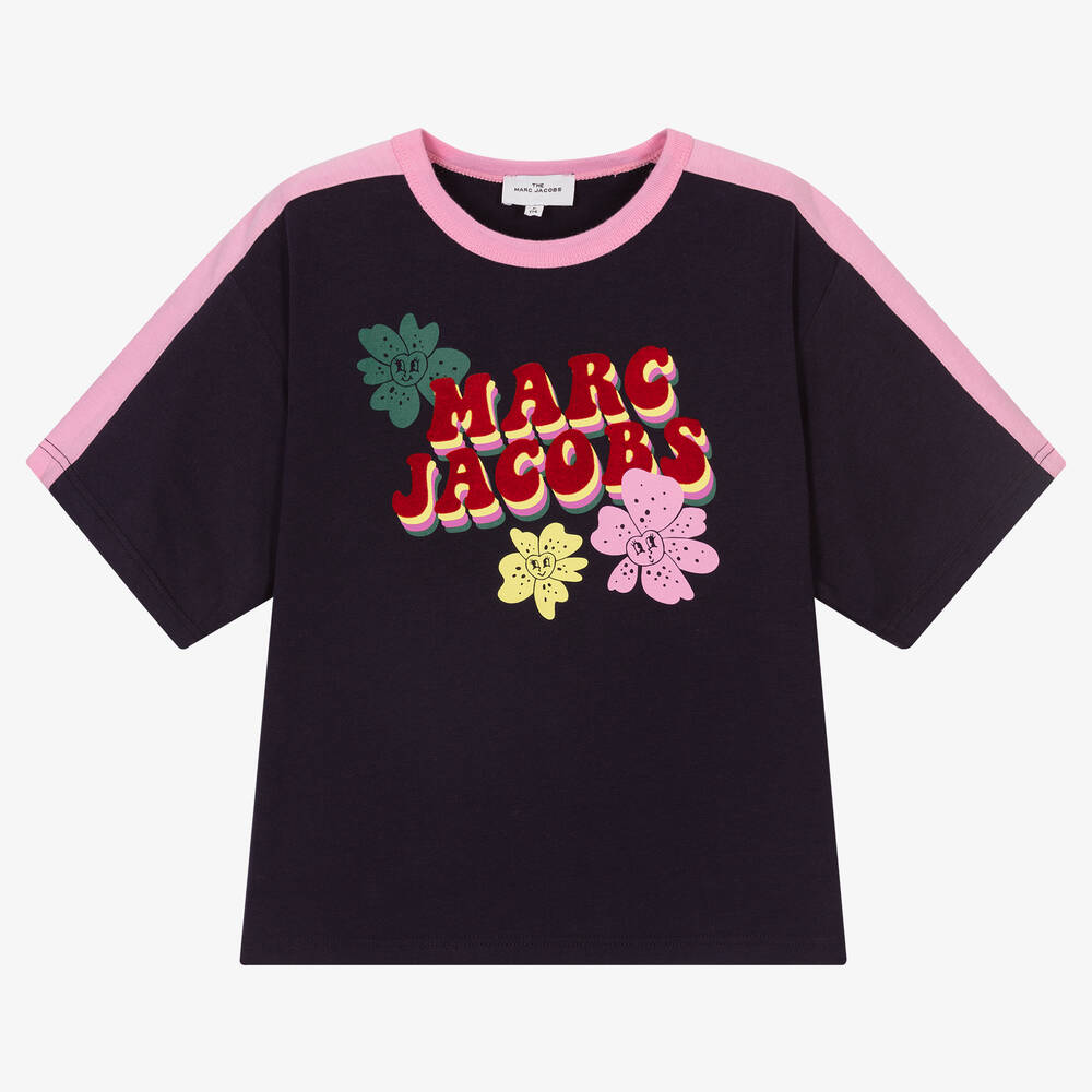MARC JACOBS - Blaues T-Shirt mit Blumen-Print | Childrensalon