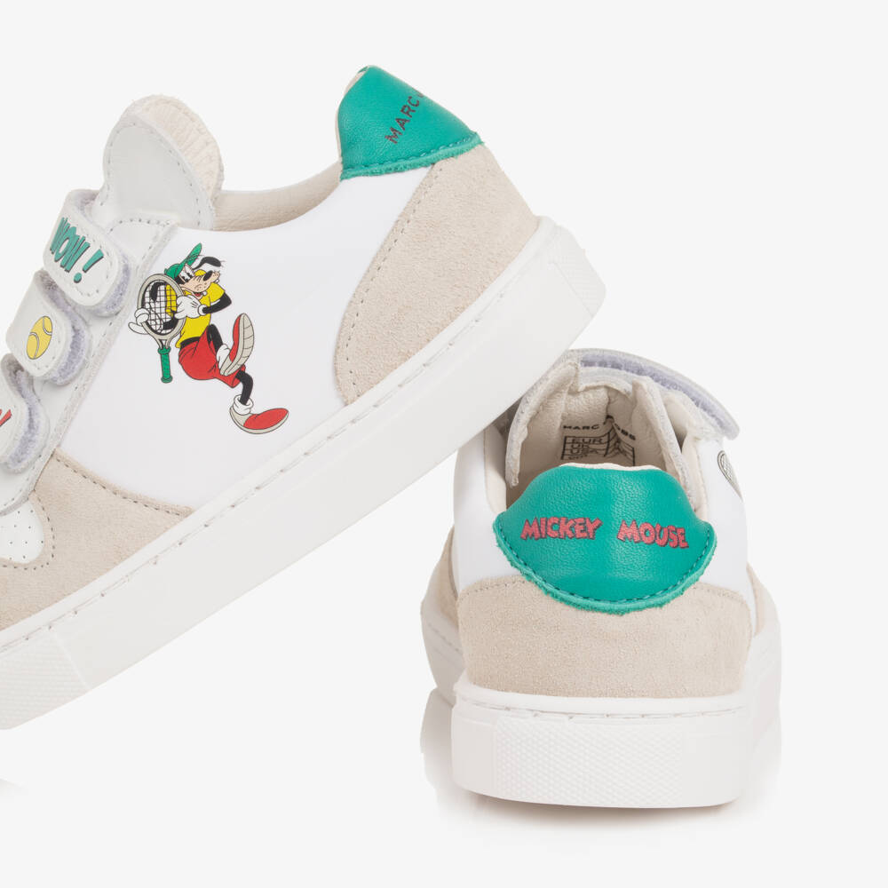 MARC JACOBS-Boy's Ivory & Green Sports Trainers | Childrensalon Outlet