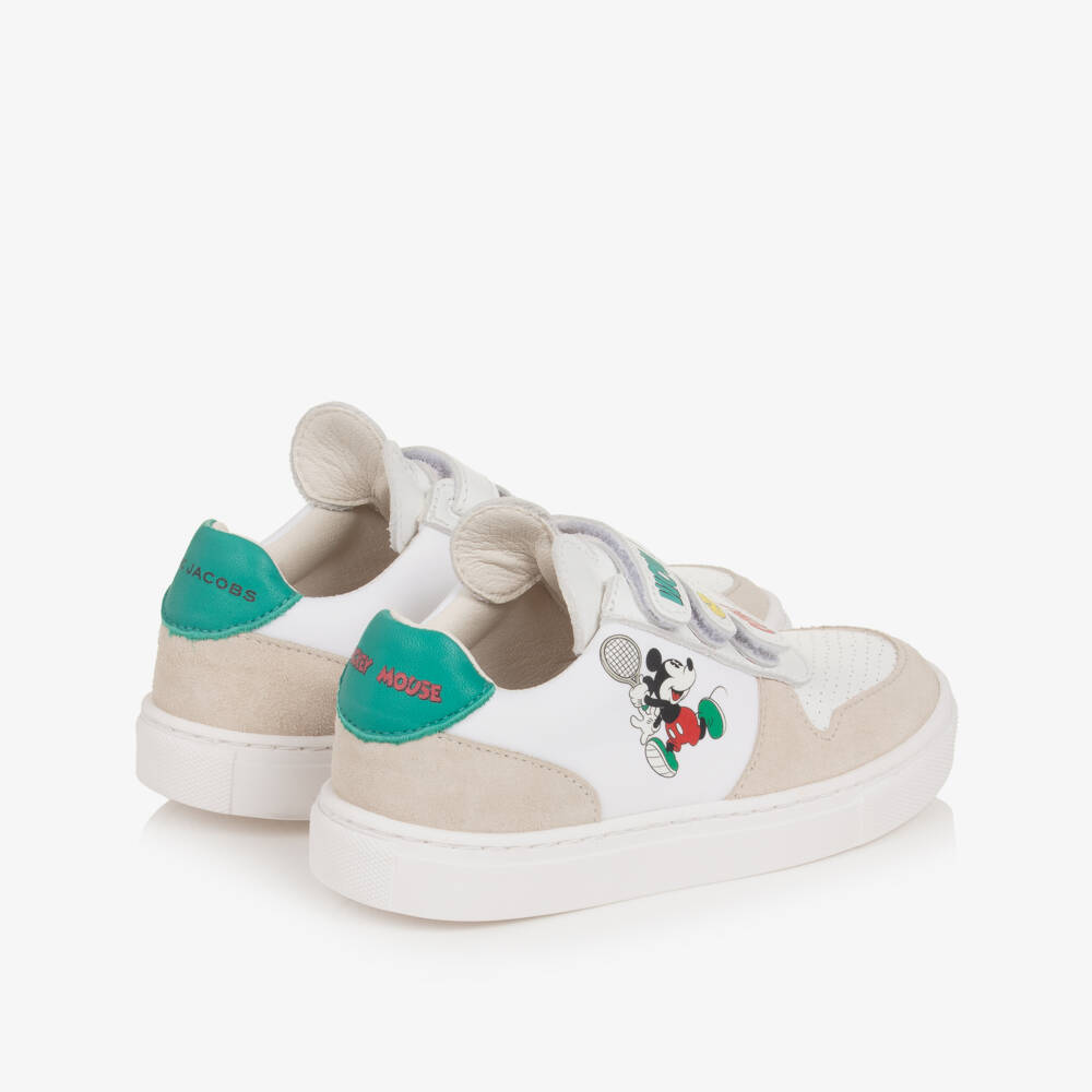 MARC JACOBS-Boy's Ivory & Green Sports Trainers | Childrensalon Outlet