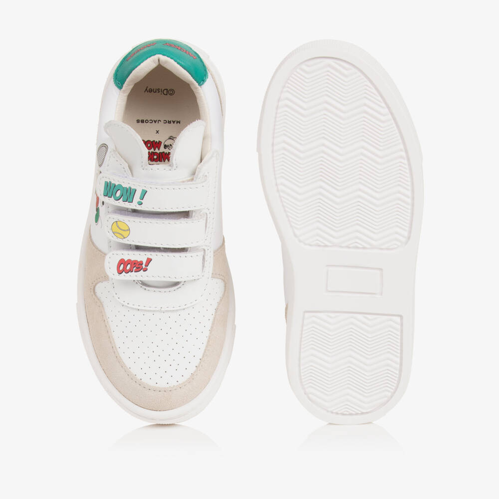 MARC JACOBS-Boy's Ivory & Green Sports Trainers | Childrensalon Outlet