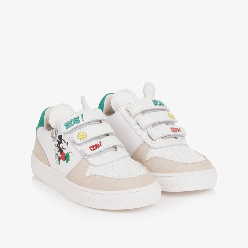 MARC JACOBS-Boy's Ivory & Green Sports Trainers | Childrensalon Outlet