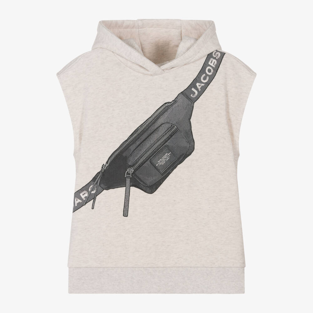 MARC JACOBS-Boys Beige Biker Bag Hoodie | Childrensalon Outlet