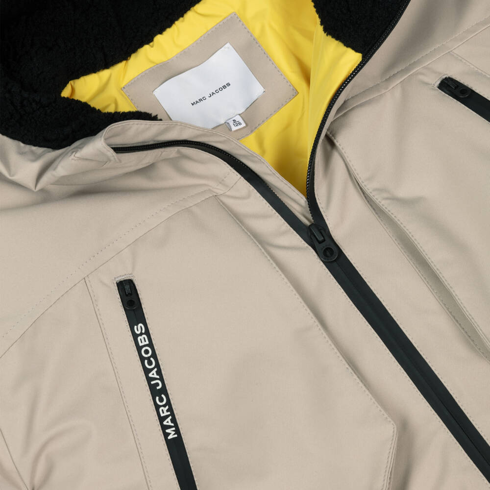 MARC JACOBS-Boys Beige Hooded Coat | Childrensalon Outlet