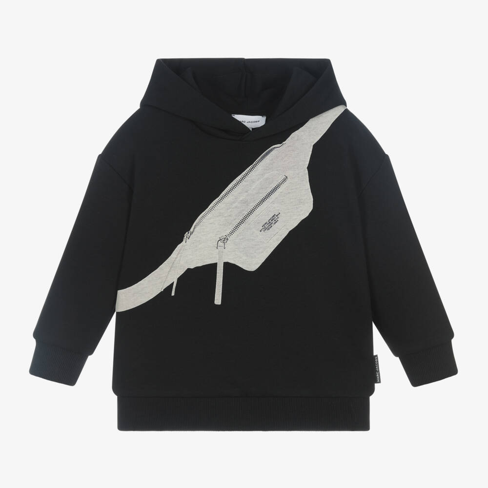 MARC JACOBS-Boys Black Belt Bag Hoodie | Childrensalon Outlet