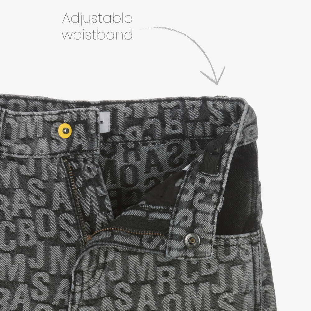 MARC JACOBS-جينز أسود بنقشة الشعار للأولاد | Childrensalon Outlet