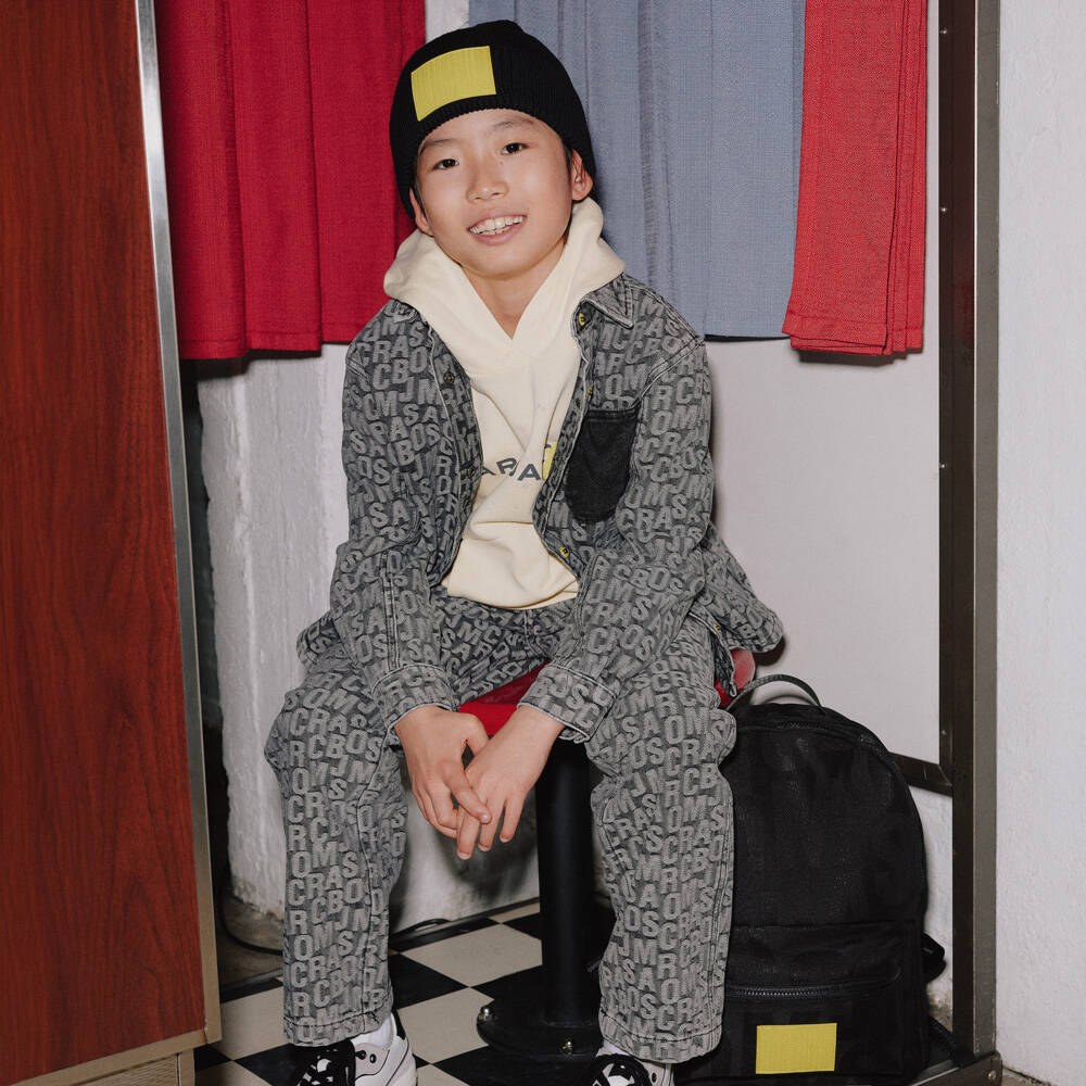 MARC JACOBS-جينز أسود بنقشة الشعار للأولاد | Childrensalon Outlet