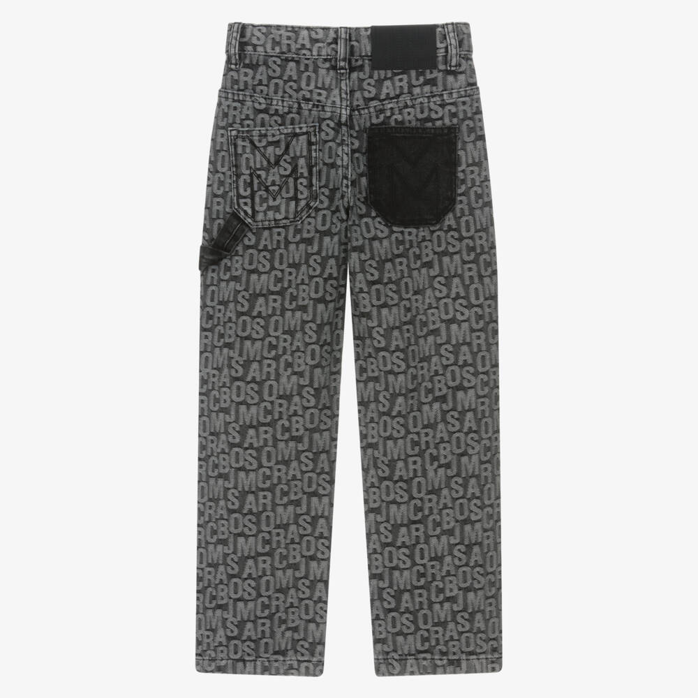 MARC JACOBS-Boys Black Logo Patterned Jeans | Childrensalon Outlet