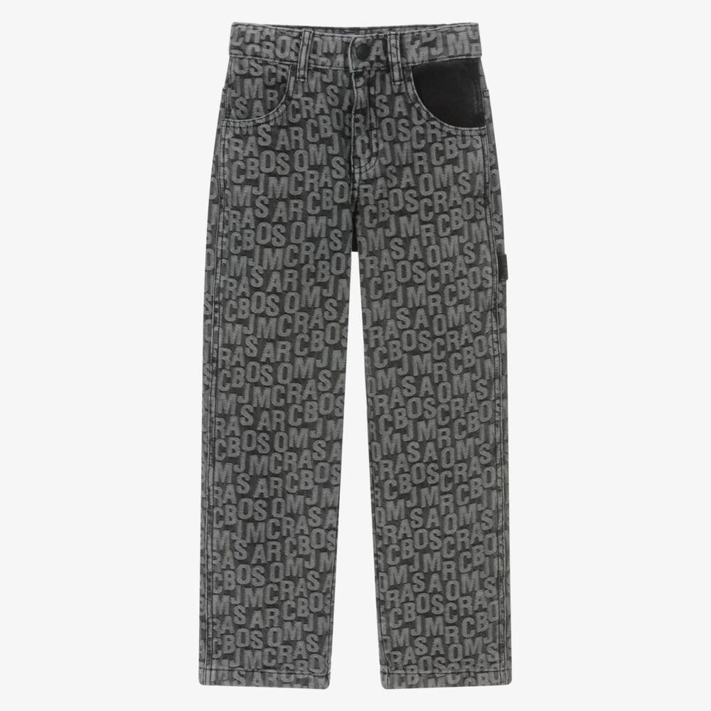 MARC JACOBS-Boys Black Logo Patterned Jeans | Childrensalon Outlet