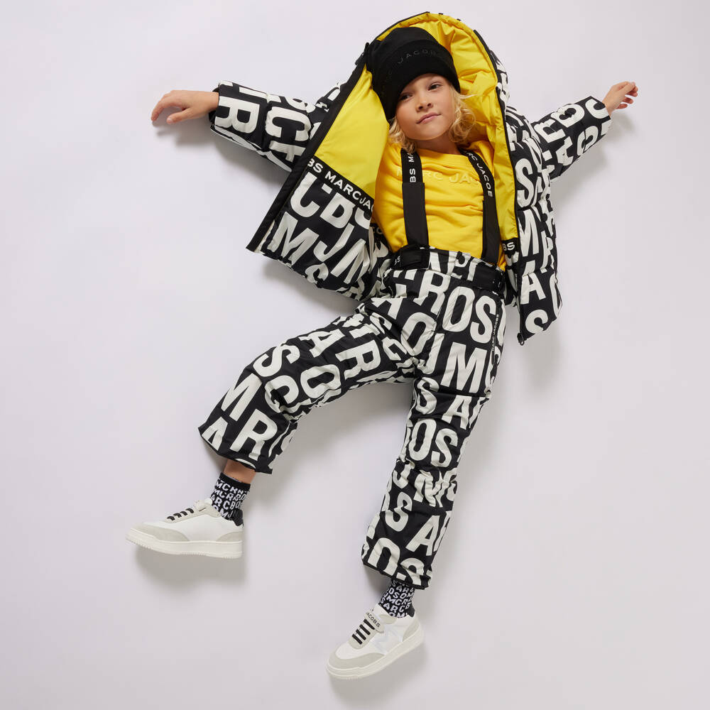 MARC JACOBS-Boys Black Logo-Print Ski Pants | Childrensalon Outlet